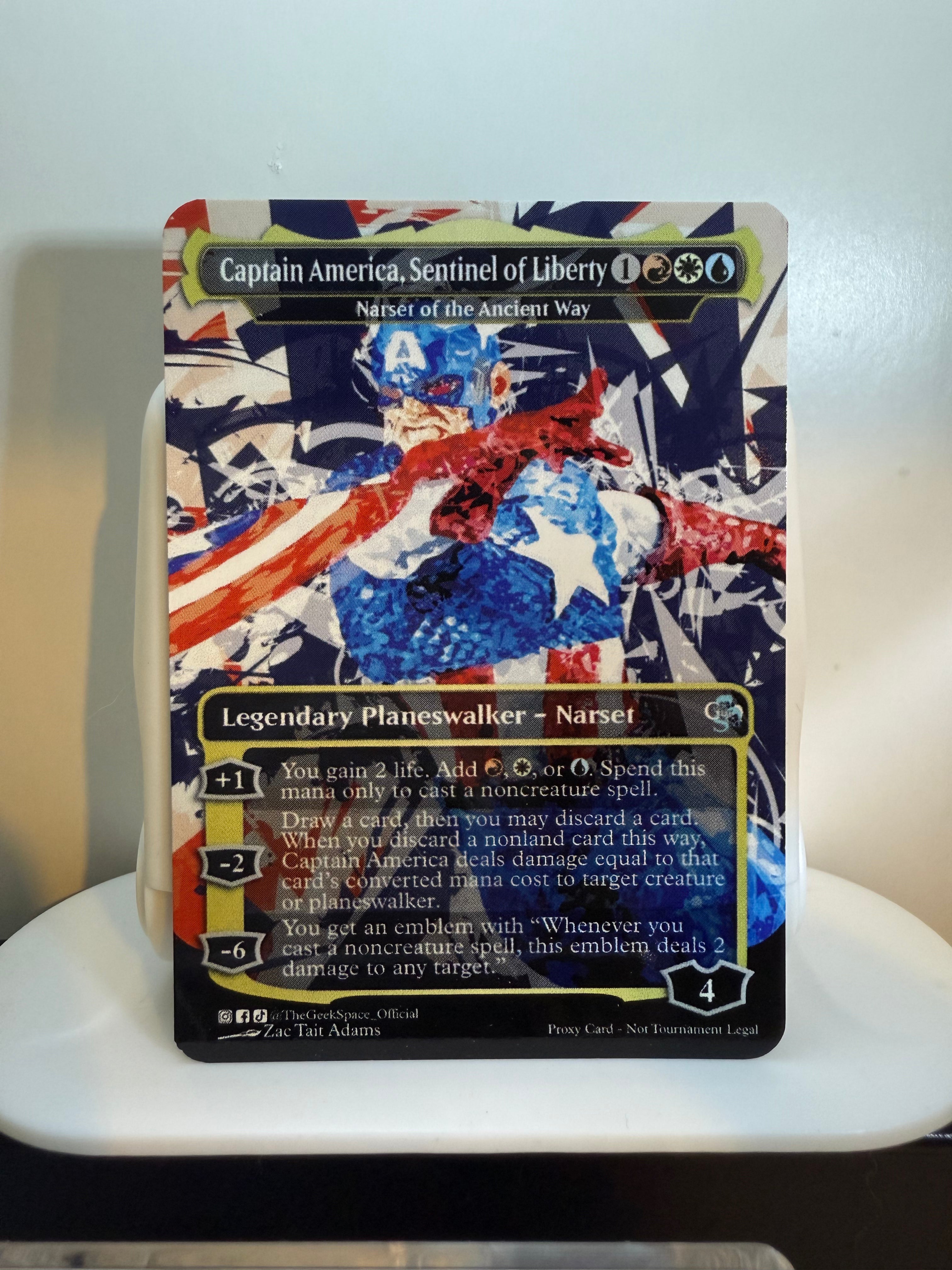 Captain America, Sentinel of Liberty + Emblem (Narset of the Ancient Way)