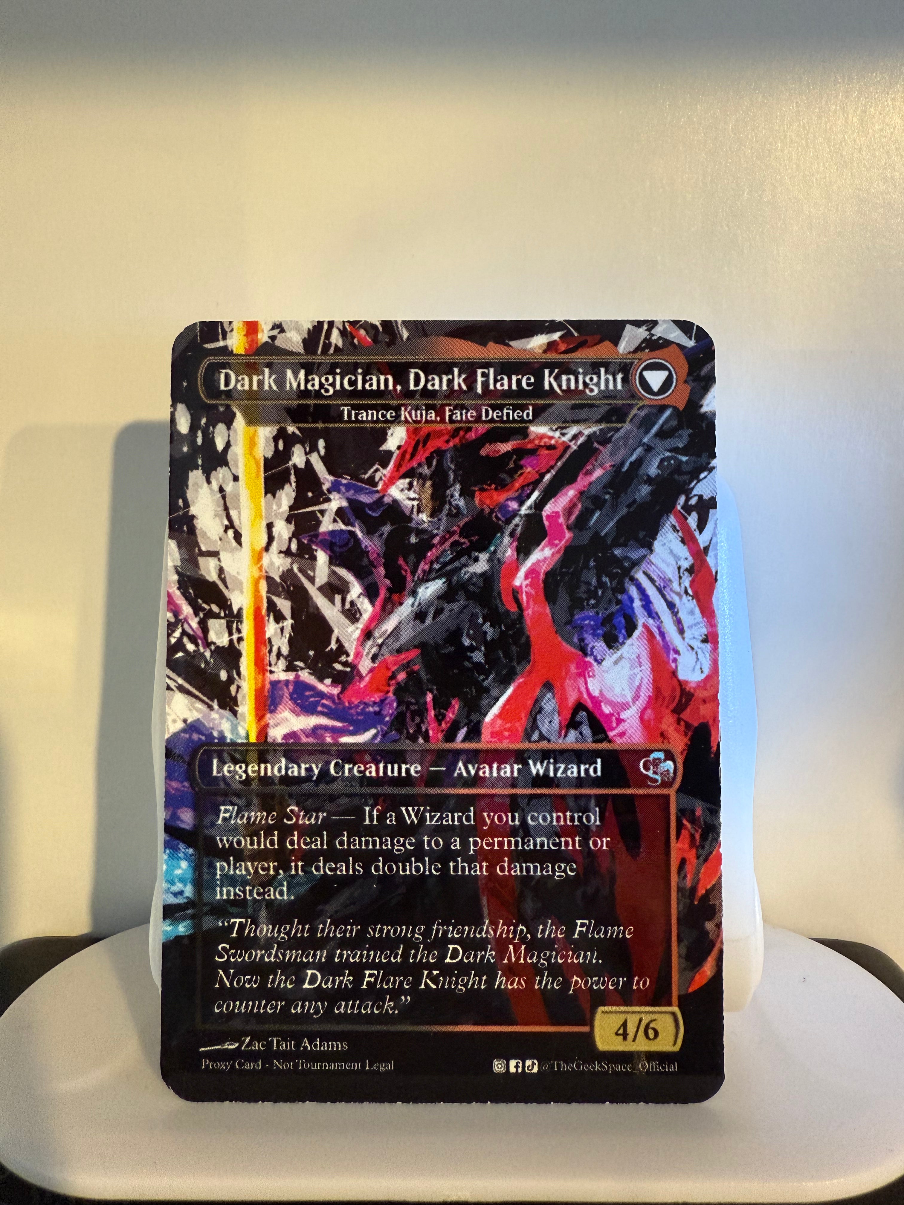 Flame Swordsman // Dark Magician, Dark Flare Knight (Kuja, Genome Sorcerer // Trance Kuja, Fate Defied)