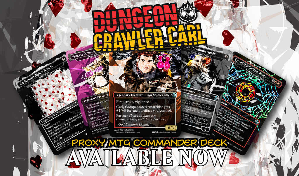 Dungeon Crawler Carl Magic The Gathering Proxy Commander Deck - Akiri, Line-Slinger + Falthis, Shadowcat Familiar - Artifact Chaos