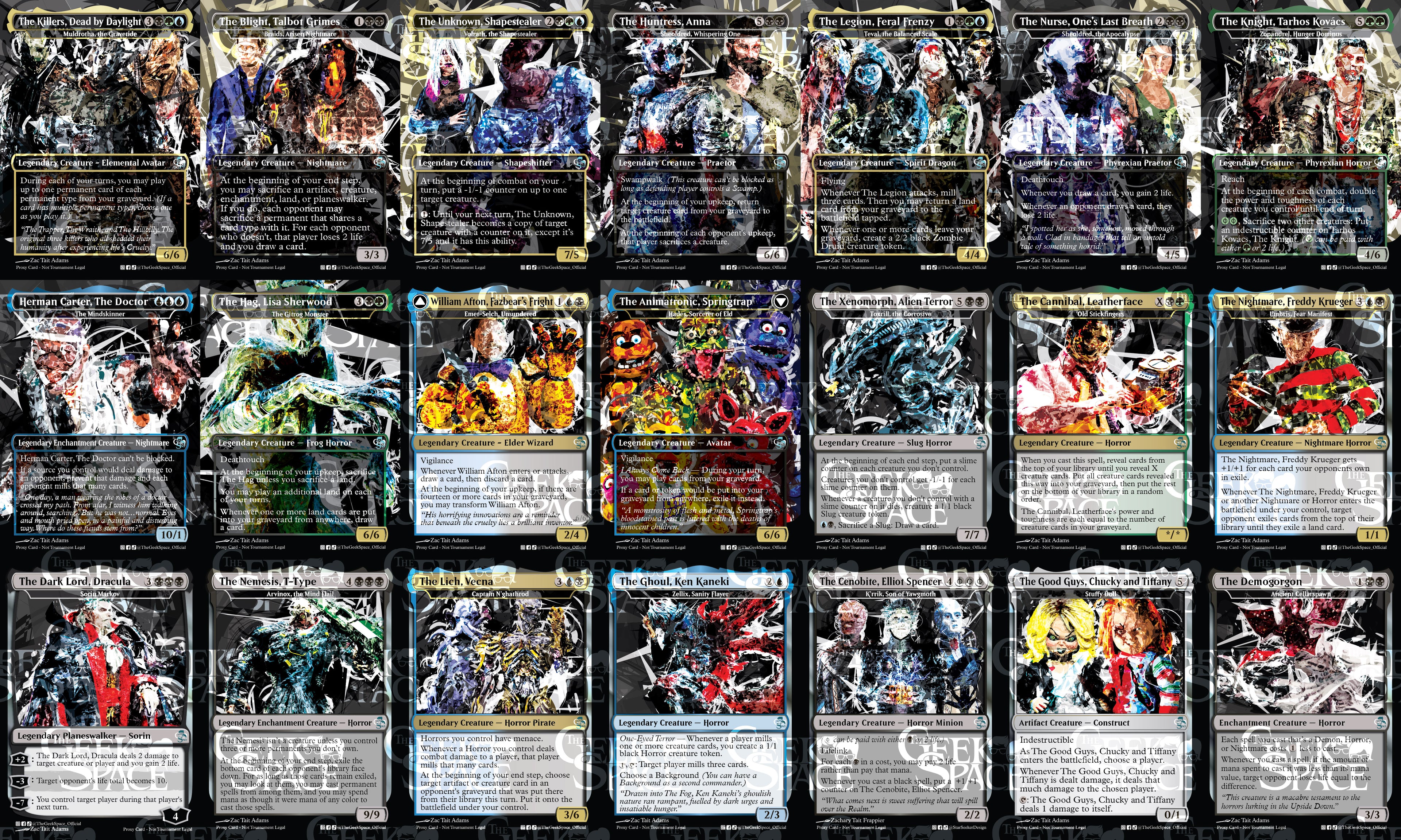 Dead by Daylight Magic The Gathering Proxy Commander Deck - Muldrotha, Horrors, Nightmares, Milling, Graveyard play