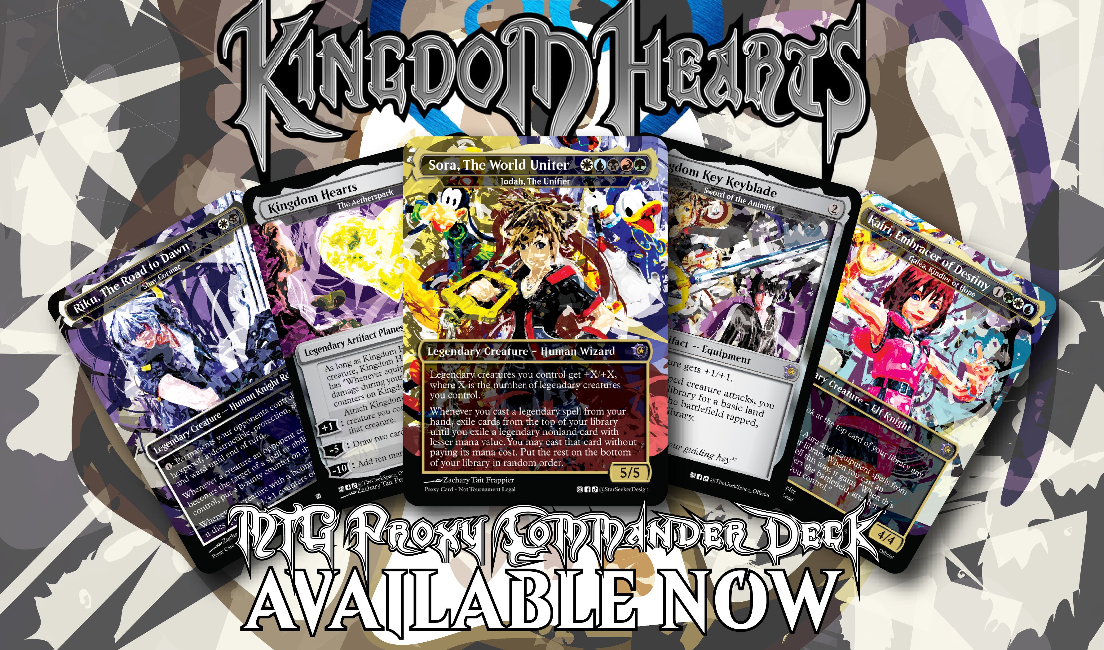 Kingdom Hearts Magic The Gathering Proxy Commander Deck - Legendries matter, Voltron and equipment