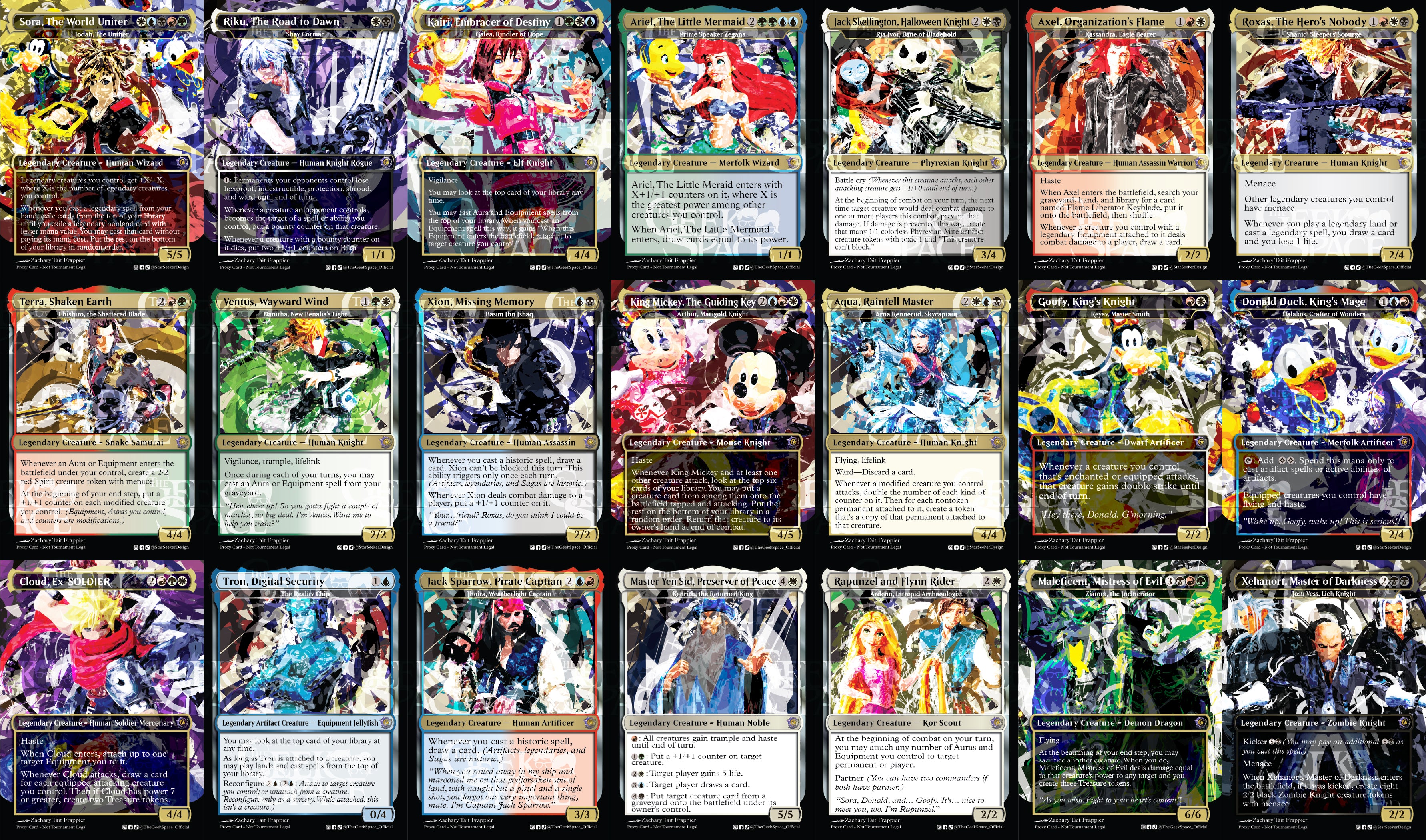 Kingdom Hearts Magic The Gathering Proxy Commander Deck - Legendries matter, Voltron and equipment