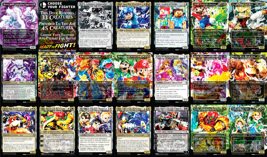 Super Smash Bros Ultimate Magic The Gathering Proxy Commander Deck - Human tribal