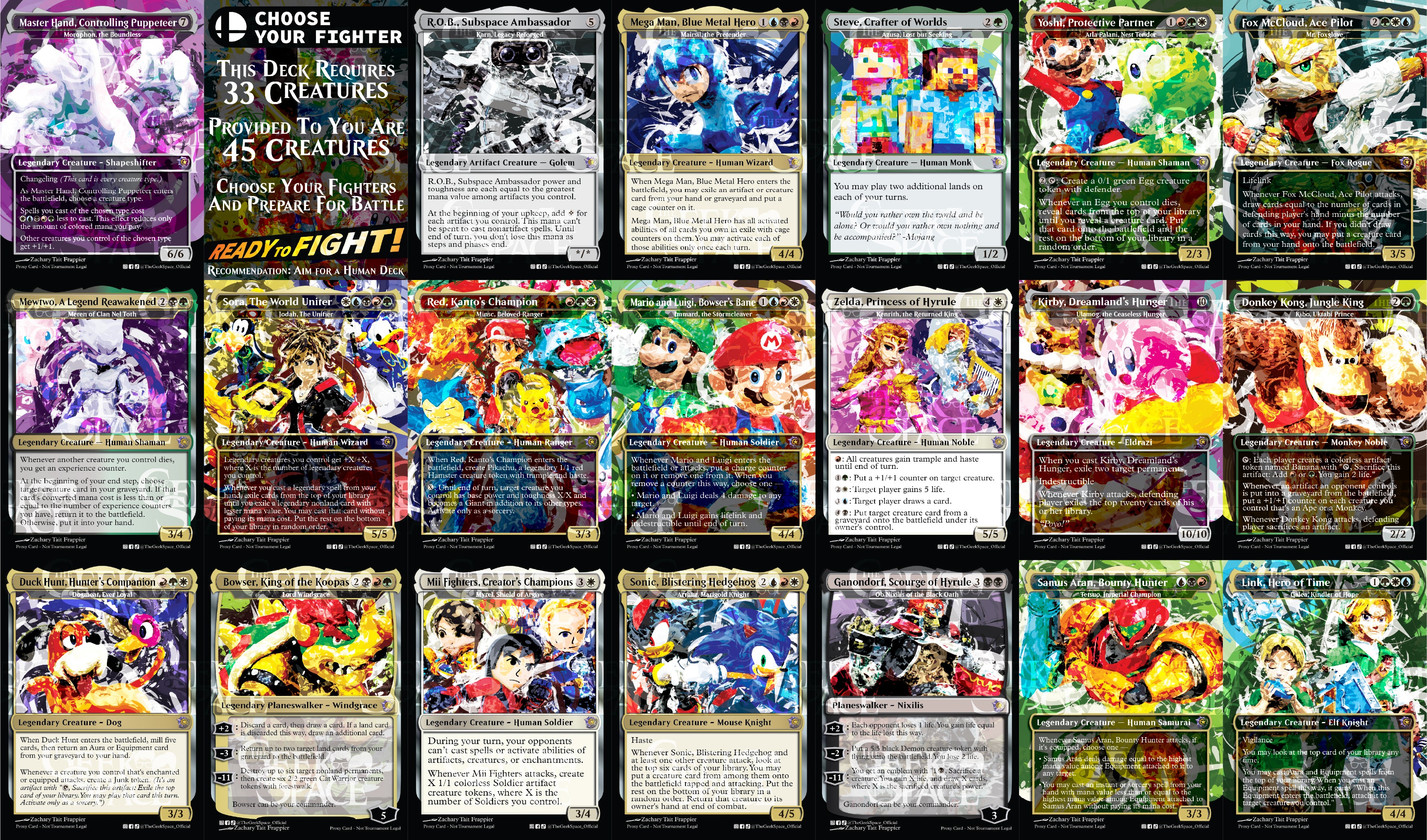 Super Smash Bros Ultimate Magic The Gathering Proxy Commander Deck - Human tribal