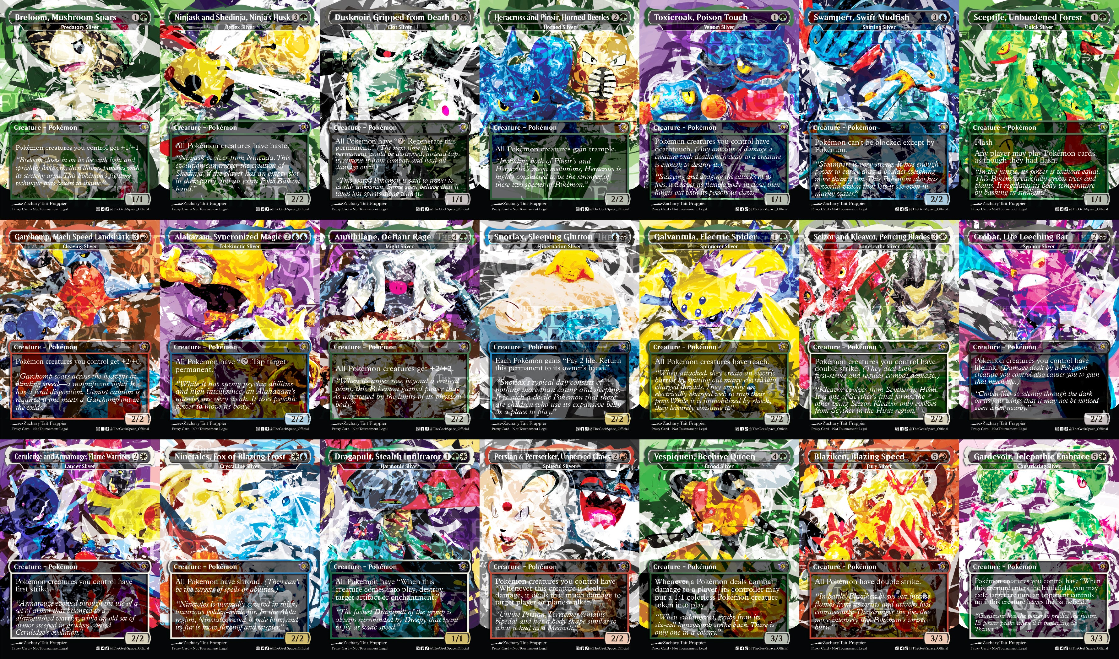 Pokemon Magic The Gathering Proxy Commander Deck - Sliver Kindred