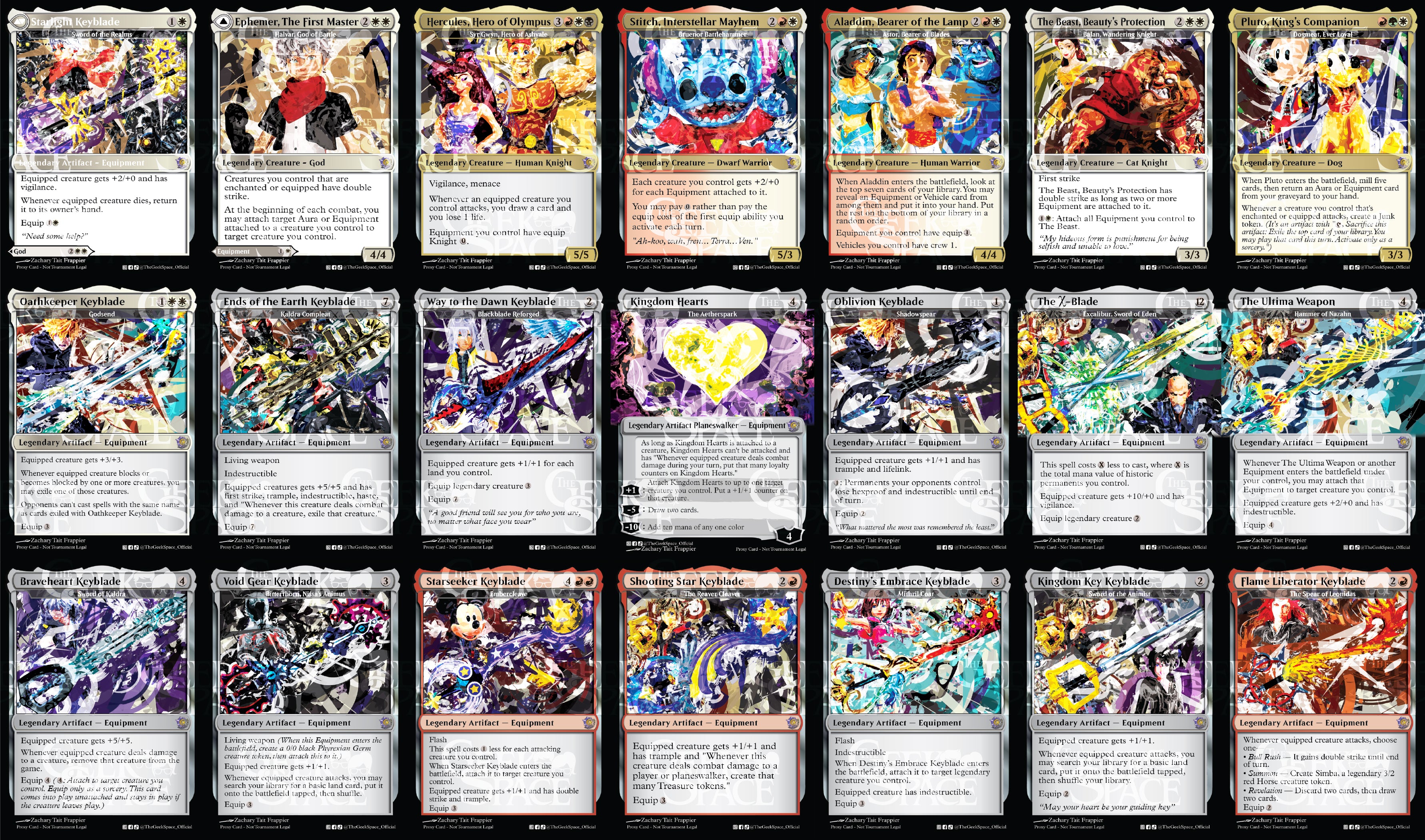 Kingdom Hearts Magic The Gathering Proxy Commander Deck - Legendries matter, Voltron and equipment