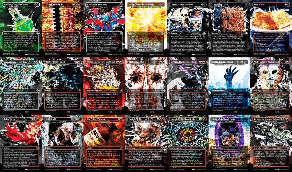 Dungeon Crawler Carl Magic The Gathering Proxy Commander Deck - Akiri, Line-Slinger + Falthis, Shadowcat Familiar - Artifact Chaos
