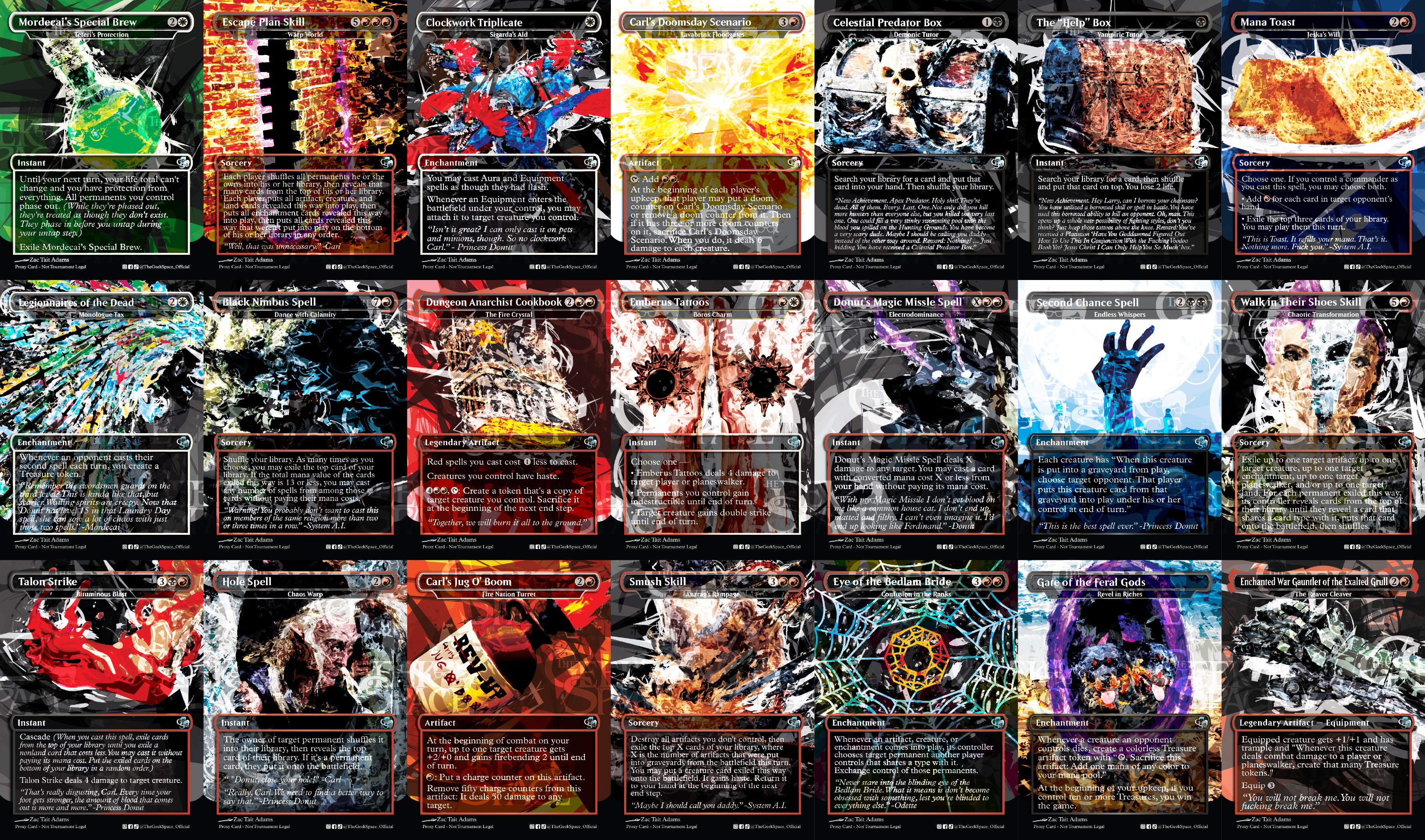 Dungeon Crawler Carl Magic The Gathering Proxy Commander Deck - Akiri, Line-Slinger + Falthis, Shadowcat Familiar - Artifact Chaos
