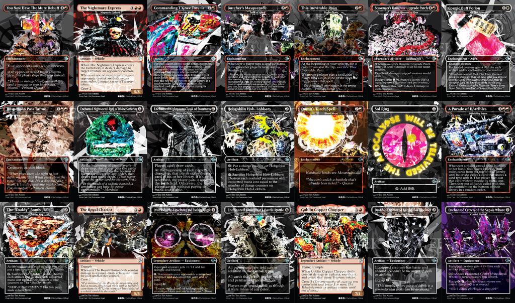Dungeon Crawler Carl Magic The Gathering Proxy Commander Deck - Akiri, Line-Slinger + Falthis, Shadowcat Familiar - Artifact Chaos
