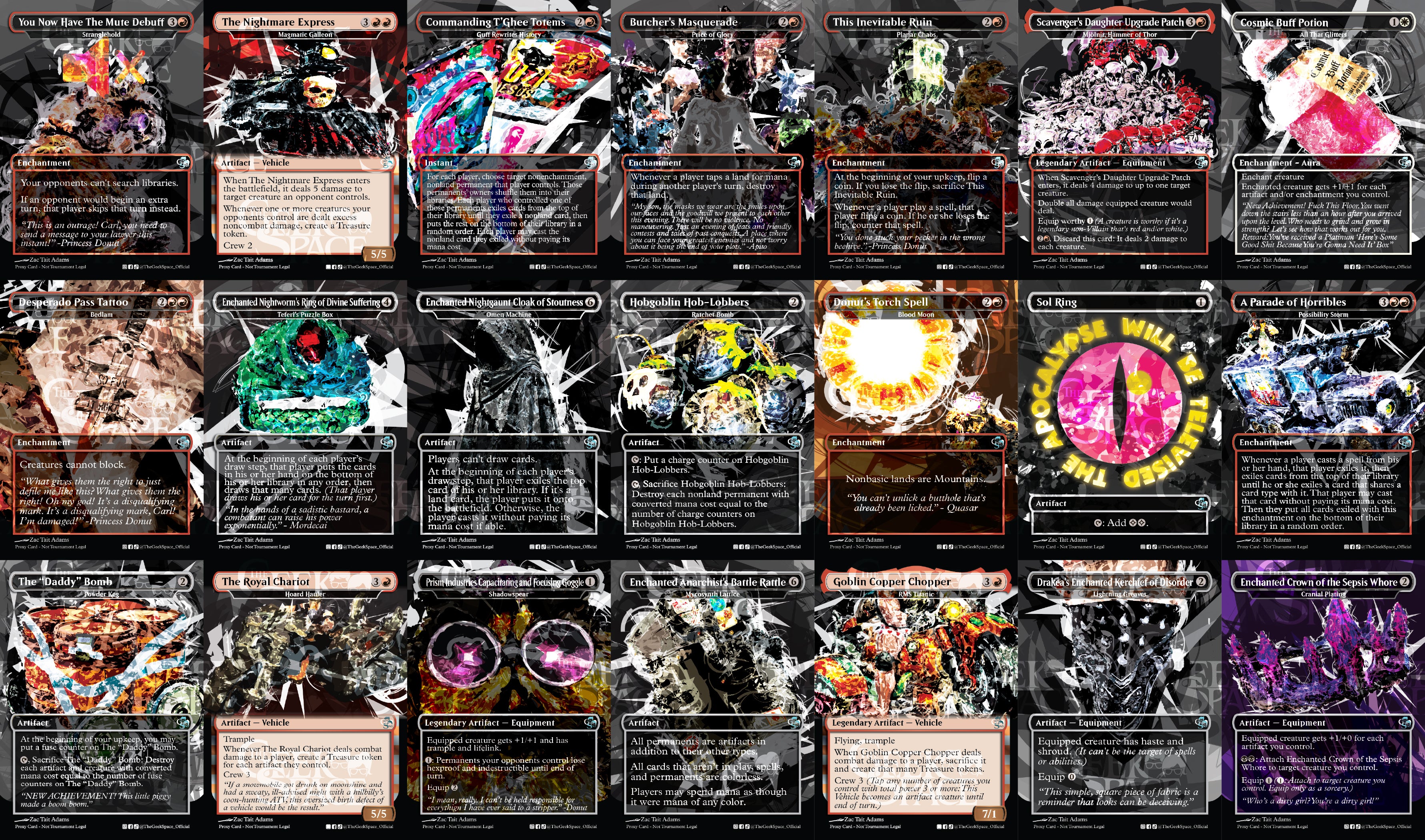Dungeon Crawler Carl Magic The Gathering Proxy Commander Deck - Akiri, Line-Slinger + Falthis, Shadowcat Familiar - Artifact Chaos
