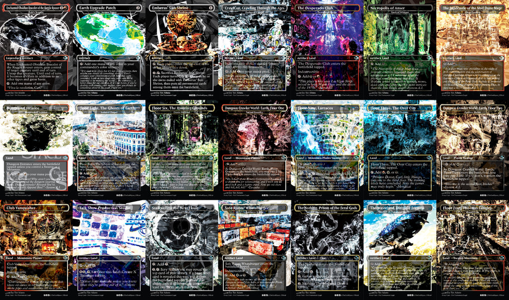 Dungeon Crawler Carl Magic The Gathering Proxy Commander Deck - Akiri, Line-Slinger + Falthis, Shadowcat Familiar - Artifact Chaos