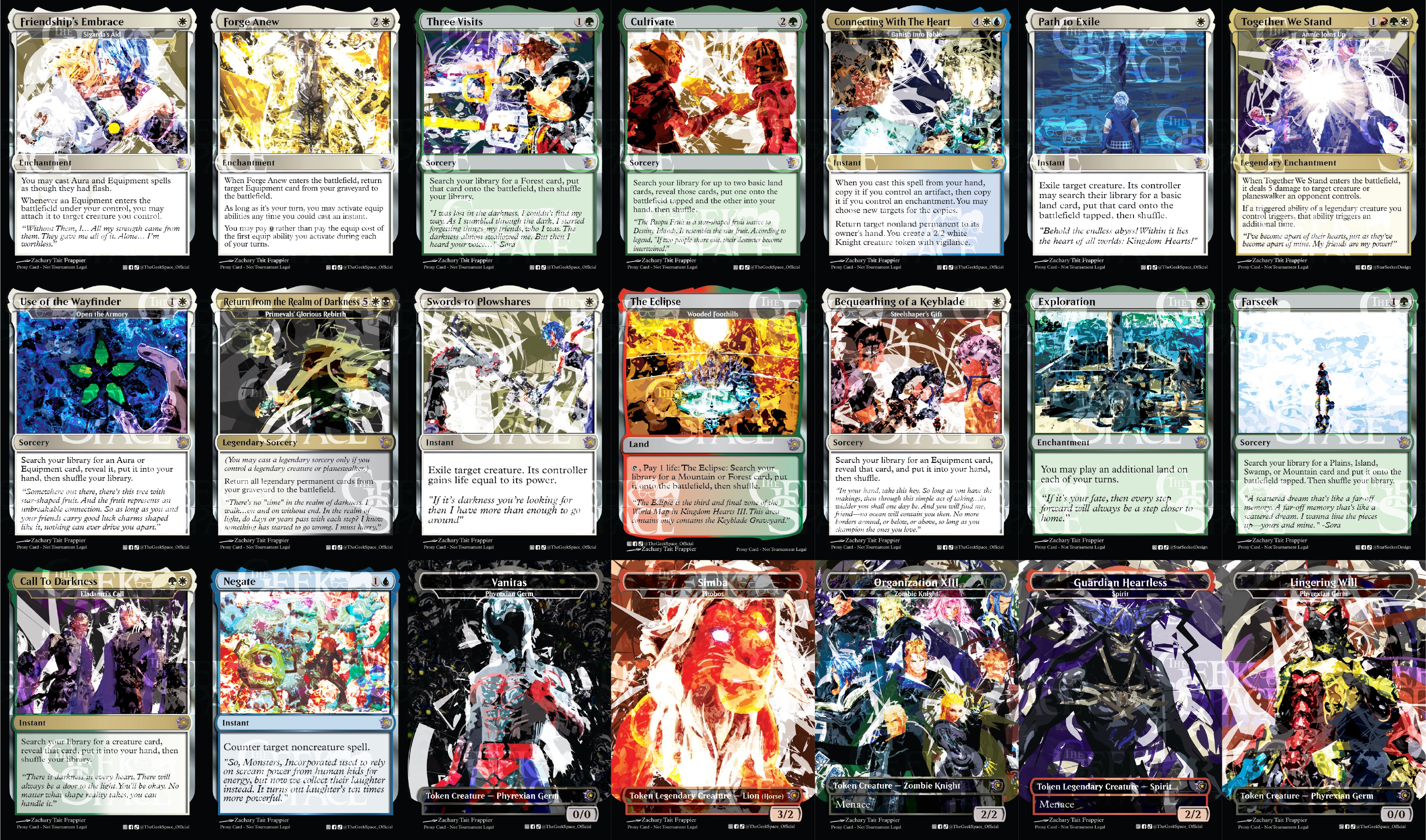 Kingdom Hearts Magic The Gathering Proxy Commander Deck - Legendries matter, Voltron and equipment