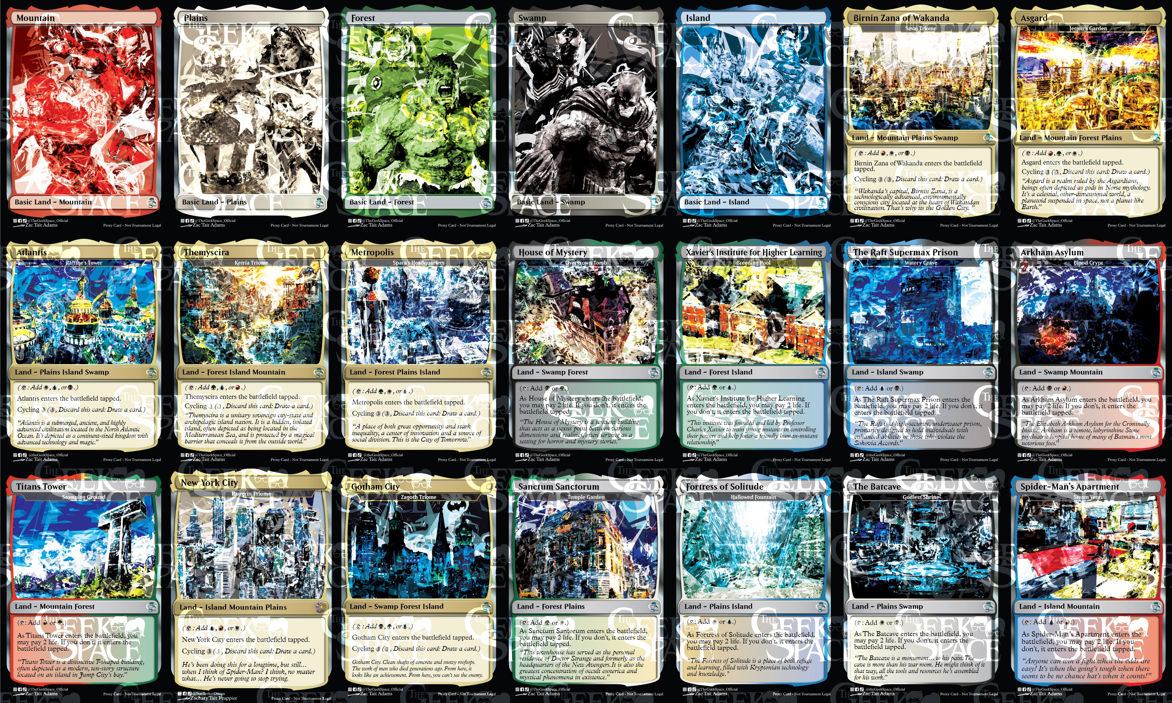 DC x Marvel Magic The Gathering Proxy Commander Deck - Super friends/Planeswalkers