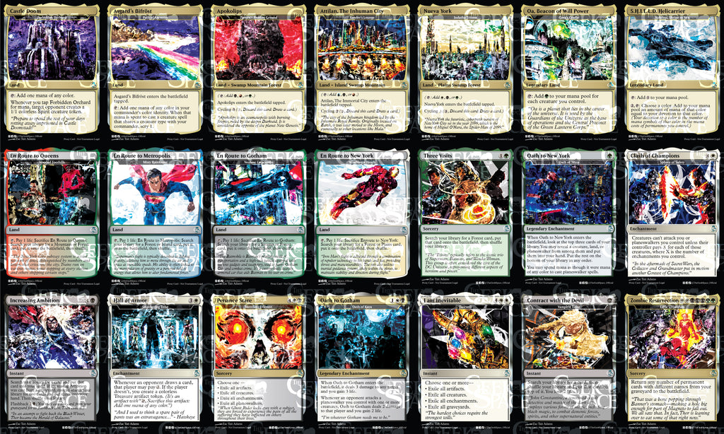 DC x Marvel Magic The Gathering Proxy Commander Deck - Super friends/Planeswalkers