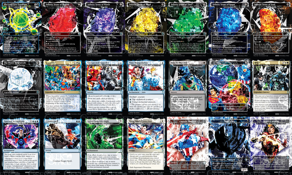 DC x Marvel Magic The Gathering Proxy Commander Deck - Super friends/Planeswalkers