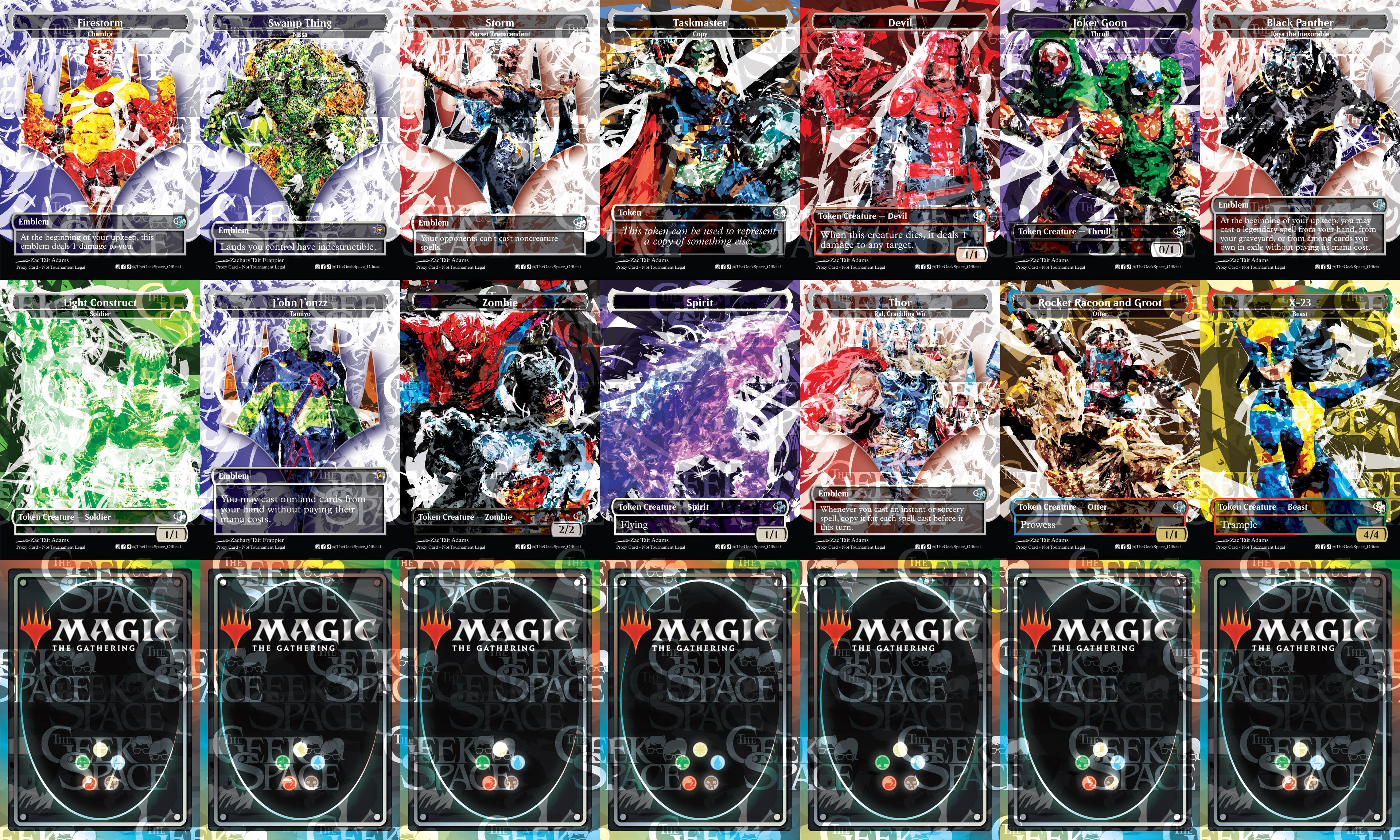 DC x Marvel Magic The Gathering Proxy Commander Deck - Super friends/Planeswalkers