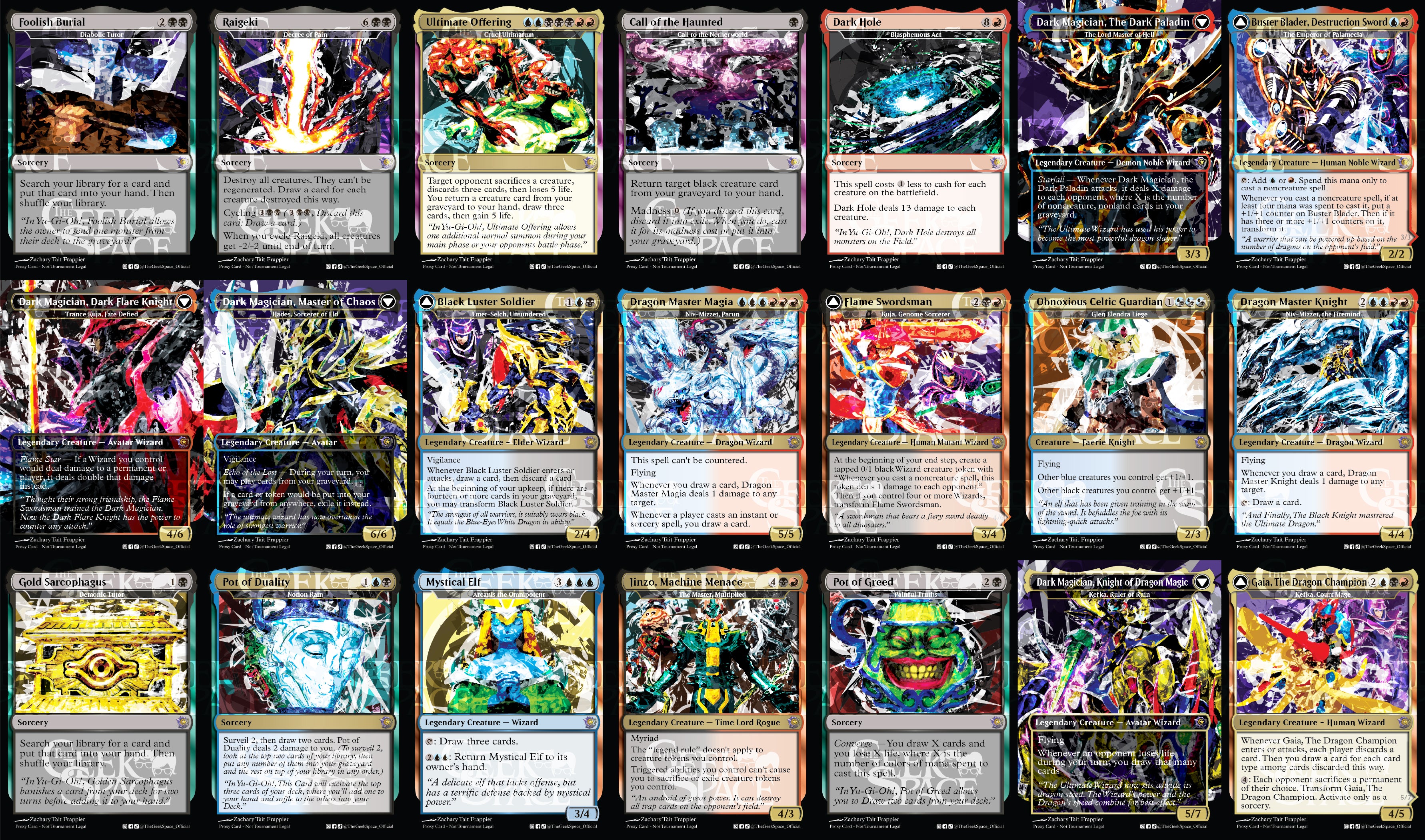 Yu-Gi-Oh! Magic The Gathering Proxy Commander Deck - Wizard Kindred